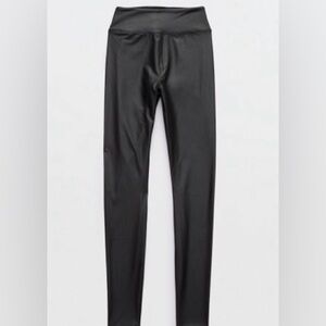 Aerie Black Faux Leather Leggings NEW Size S